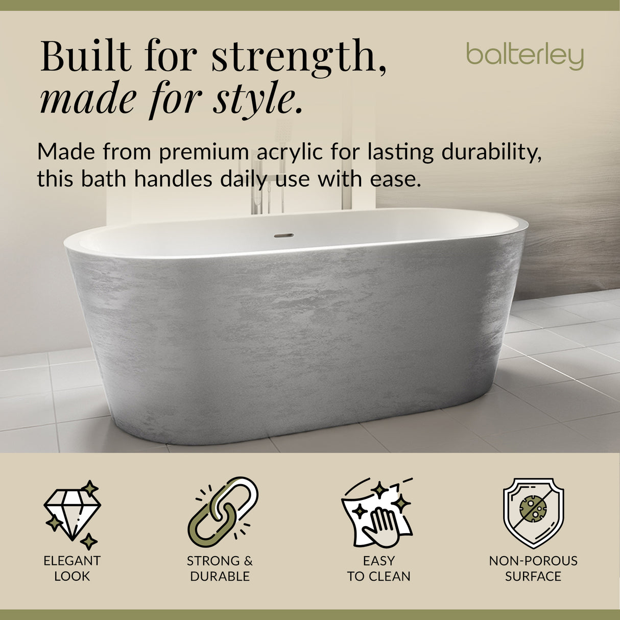 Luxury Modern Freestanding Oval Bath - Choice of Finish & Size