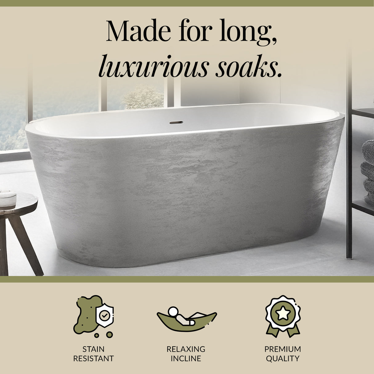 Luxury Modern Freestanding Oval Bath - Choice of Finish & Size
