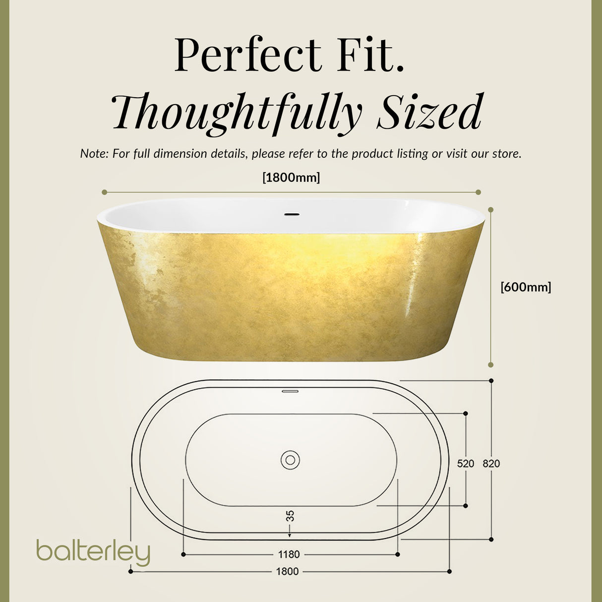 Luxury Modern Freestanding Oval Bath - Choice of Finish & Size