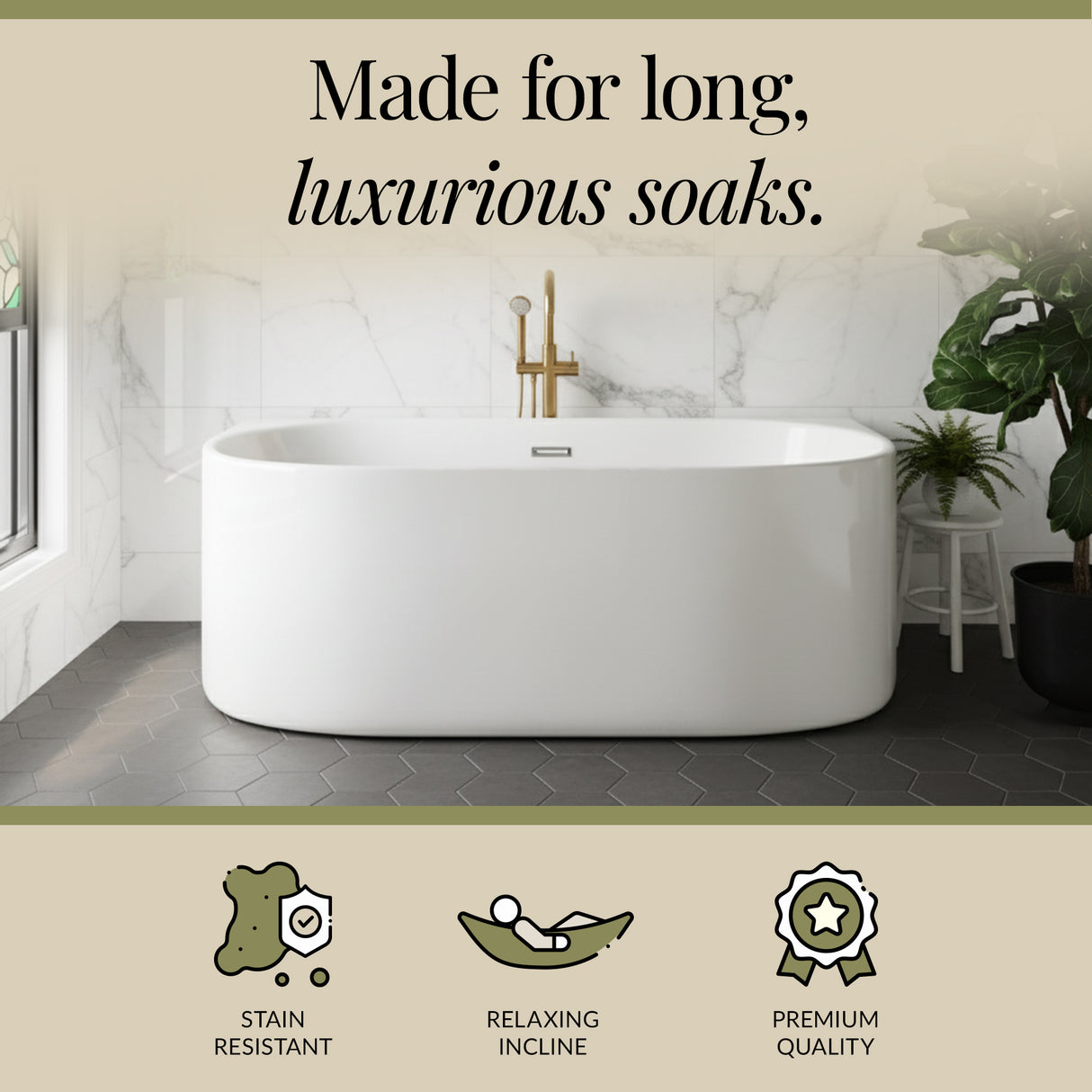 Contemporary Back To Wall Freestanding Bath from Balterley - Modern Design in Multiple Sizes