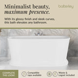 Contemporary Back To Wall Freestanding Bath from Balterley - Multiple Sizes Available