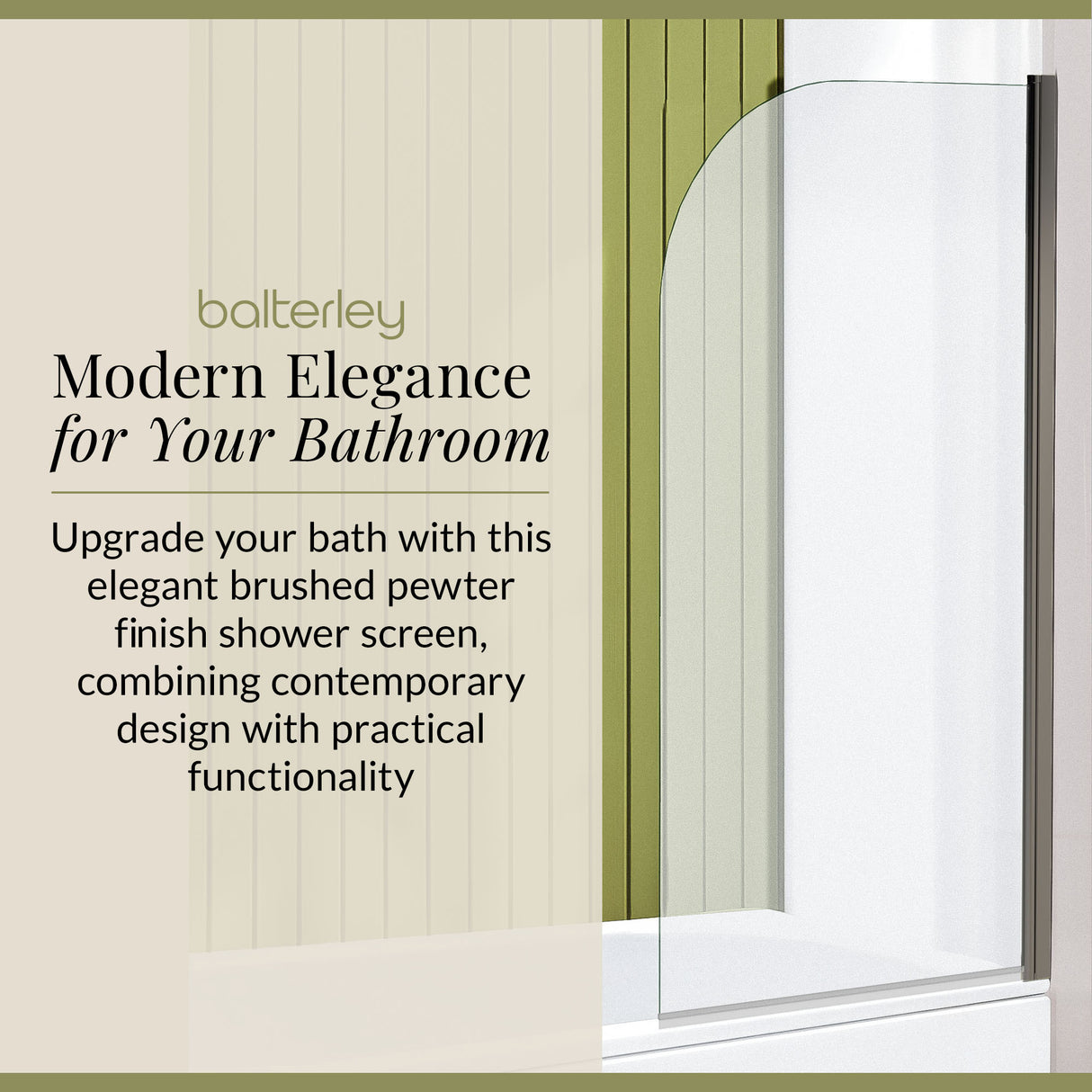 6mm Toughened Safety Glass Round Bath Screen - 1430 x 790mm