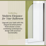 6mm Toughened Safety Glass Round Bath Screen - 1430 x 790mm