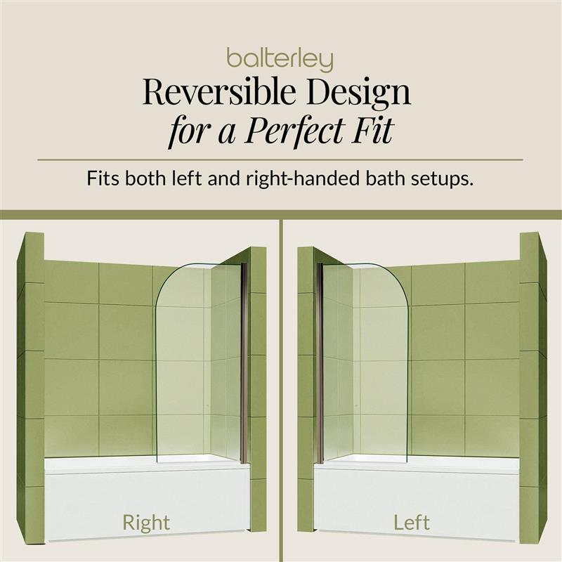 6mm Toughened Safety Glass Round Bath Screen - 1430 x 790mm