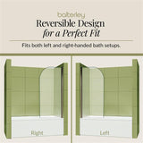 6mm Toughened Safety Glass Round Bath Screen - 1430 x 790mm