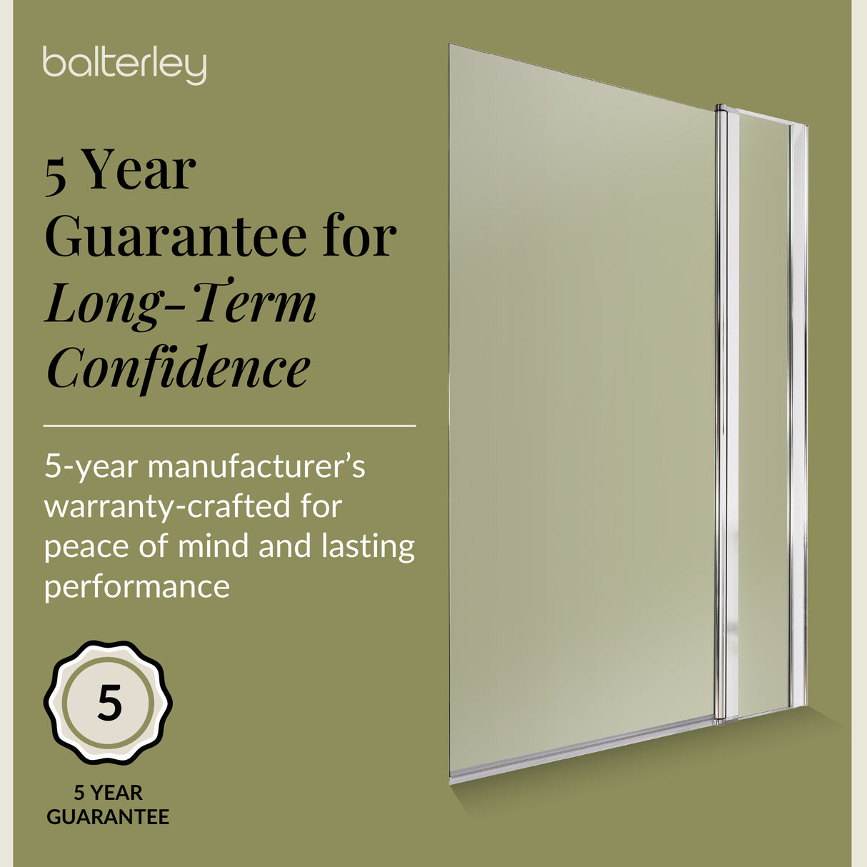 Modern Square Bath Shower Screen - Choice of Style and Finish