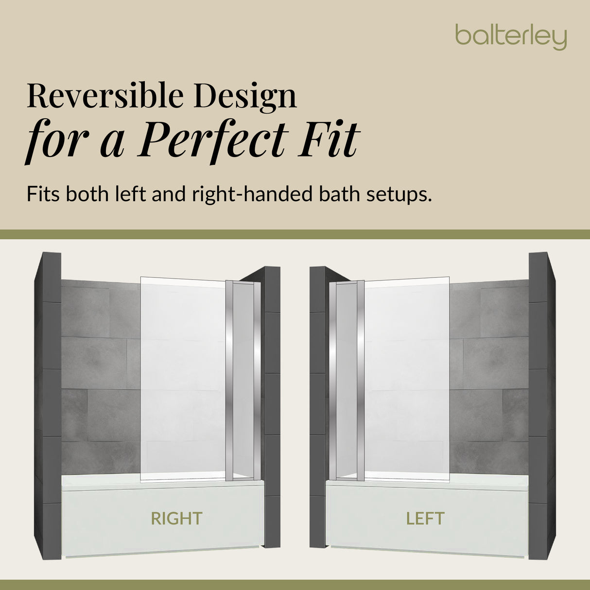 Modern Square Bath Shower Screen - Choice of Style and Finish