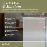 Contemporary 8mm Toughened Safety Glass Square Hinged Fluted Bath Screen - 1520 x 830 x 24mm - Choice of Colour