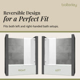 Contemporary 8mm Toughened Safety Glass Square Hinged Fluted Bath Screen - 1520 x 830 x 24mm - Choice of Colour