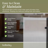 Contemporary 8mm Toughened Safety Glass Square Hinged Fluted Bath Screen - 1520 x 830 x 24mm - Choice of Colour