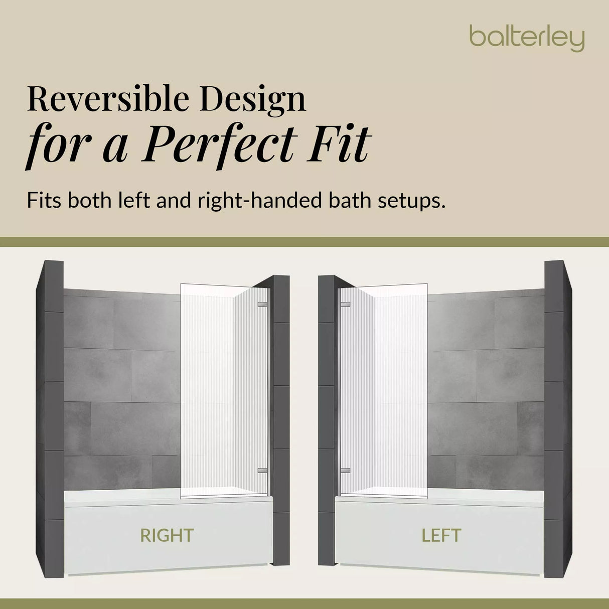 Contemporary 8mm Toughened Safety Glass Square Hinged Fluted Bath Screen - 1520 x 830 x 24mm - Choice of Colour