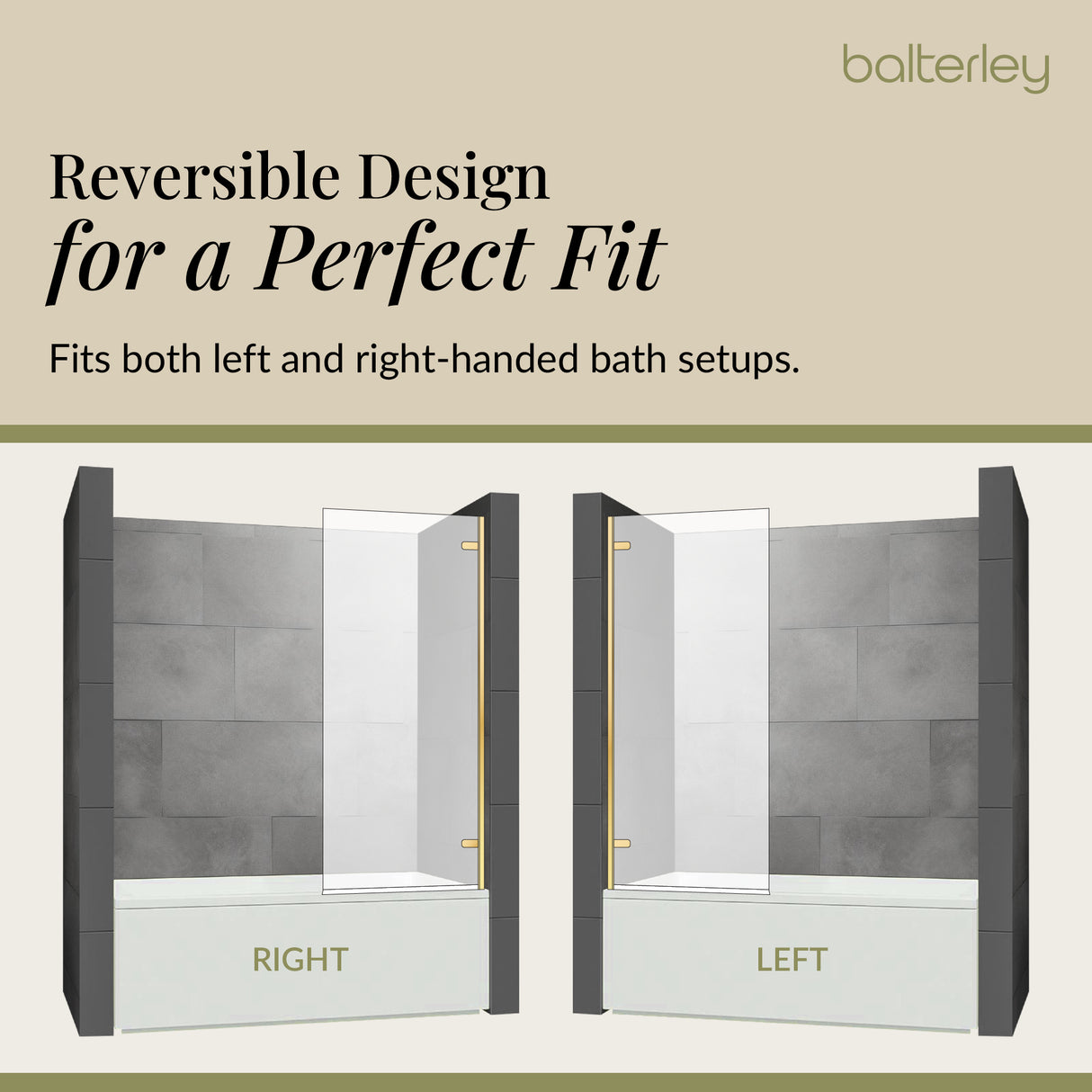 Modern Square Bath Shower Screen - Choice of Style and Finish