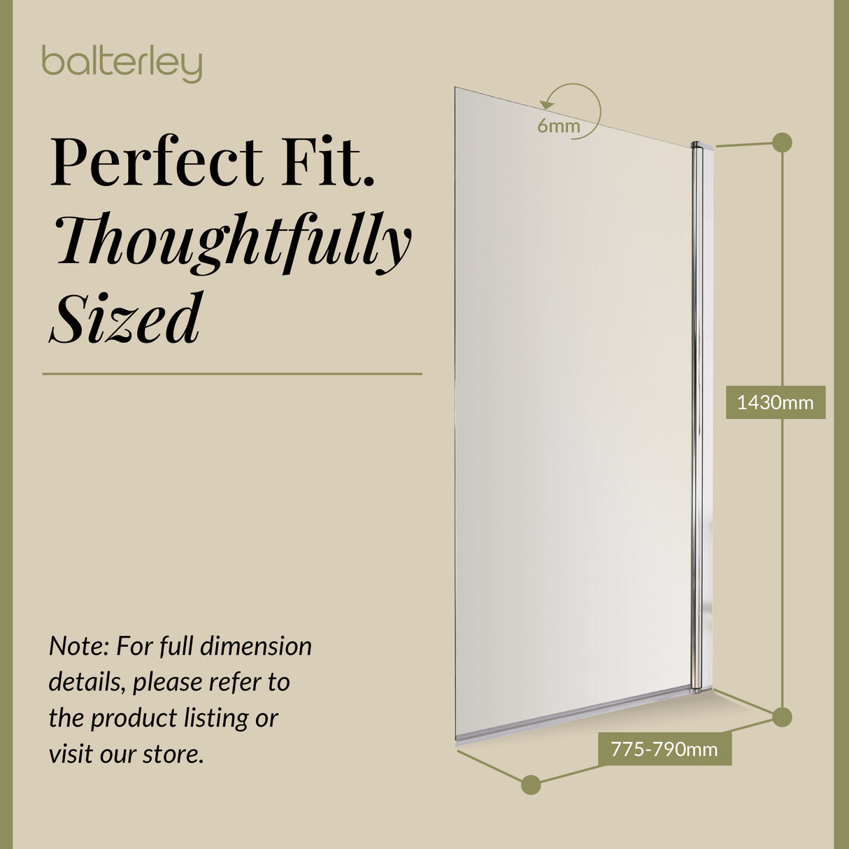 Modern Square Bath Shower Screen - Choice of Style and Finish