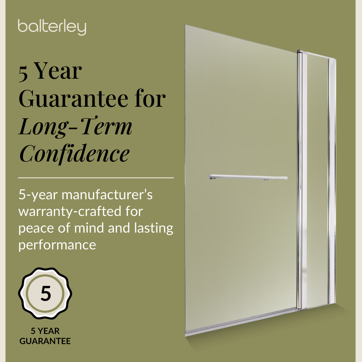 Modern Square Bath Shower Screen - Choice of Style and Finish