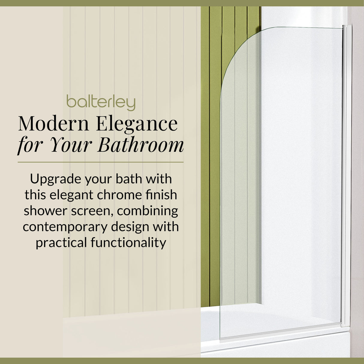 6mm Toughened Safety Glass Round Bath Screen - 1430 x 790mm