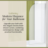 6mm Toughened Safety Glass Round Bath Screen - 1430 x 790mm