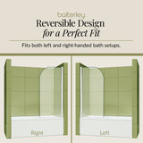 6mm Toughened Safety Glass Round Bath Screen - 1430 x 790mm