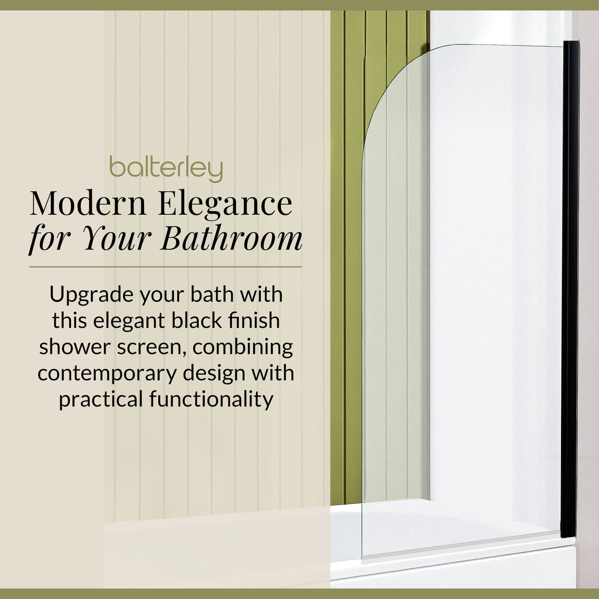 6mm Toughened Safety Glass Round Bath Screen - 1430 x 790mm