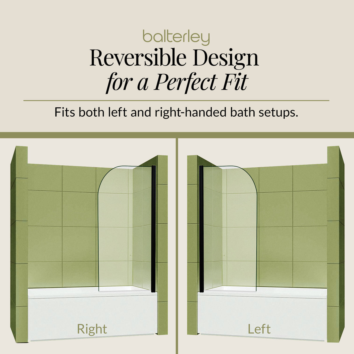 6mm Toughened Safety Glass Round Bath Screen - 1430 x 790mm