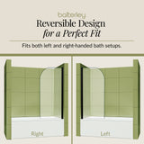 6mm Toughened Safety Glass Round Bath Screen - 1430 x 790mm