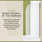 6mm Toughened Safety Glass Round Bath Screen - 1430 x 790mm