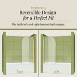 6mm Toughened Safety Glass Round Bath Screen - 1430 x 790mm