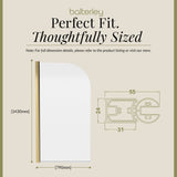 6mm Toughened Safety Glass Round Bath Screen - 1430 x 790mm