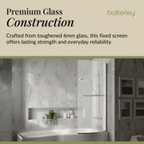 Curved 6mm Toughened Safety Glass Reversible B-Bath Screen