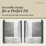 Curved 6mm Toughened Safety Glass Reversible B-Bath Screen