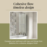 Curved 6mm Toughened Safety Glass Reversible B-Bath Screen