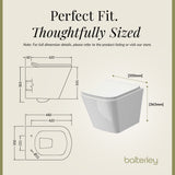 Hilderstone Modern Hung Toilet Pan with Soft Close Sandwich Seat