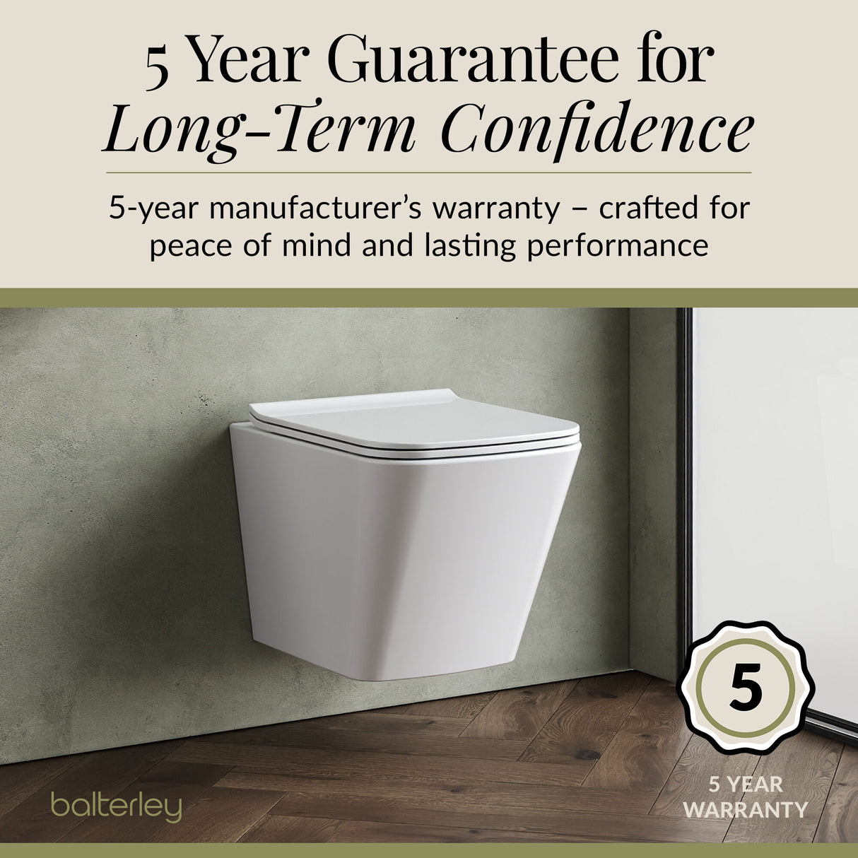 Hilderstone Modern Hung Toilet Pan with Soft Close Sandwich Seat