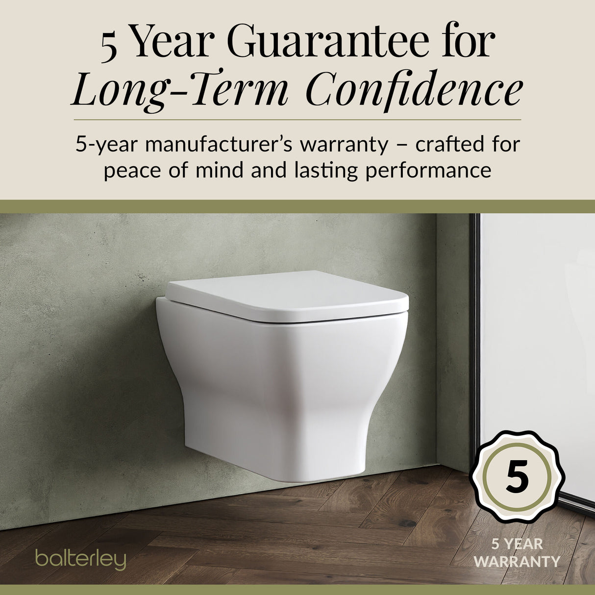 Sleek Wall Hung Toilet Pan with Soft Close Seat – White Ceramic, 480mm Projection