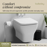 Sleek Wall Hung Toilet Pan with Soft Close Seat – White Ceramic, 480mm Projection