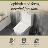 Contemporary Close-Coupled Toilet with Soft-Close Seat – White, 612mm Projection