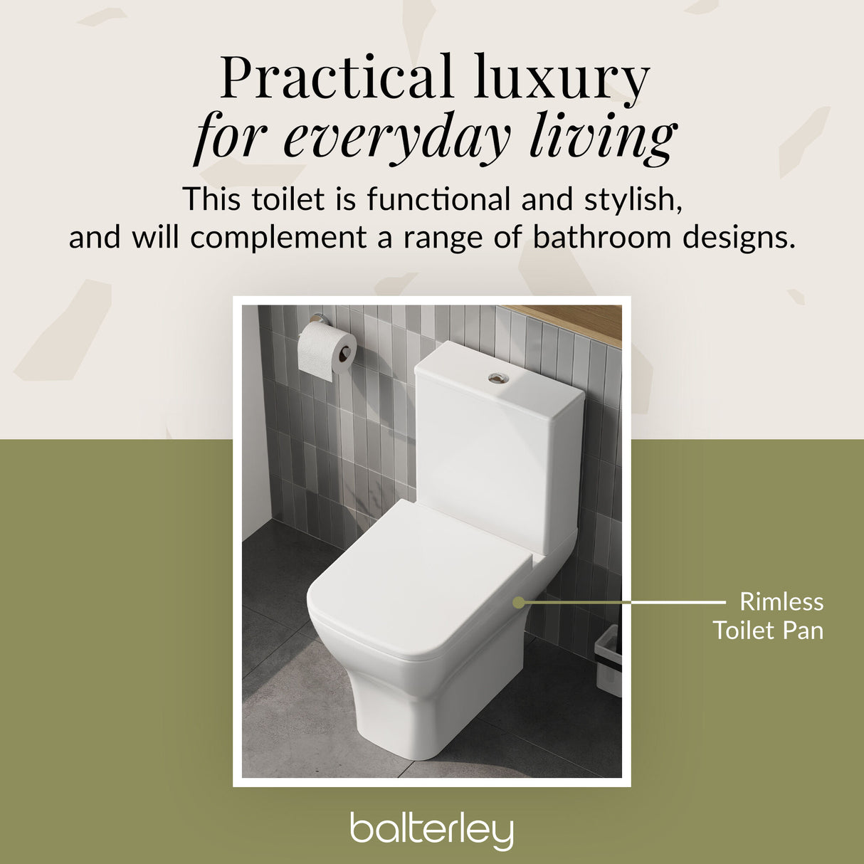 Contemporary Close-Coupled Toilet with Soft-Close Seat – White, 612mm Projection