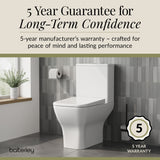 Contemporary Close-Coupled Toilet with Soft-Close Seat – White, 612mm Projection