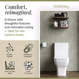 Rimless Flush-to-Wall Close Coupled Toilet with Soft-Close Seat – White