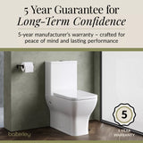 Rimless Flush-to-Wall Close Coupled Toilet with Soft-Close Seat – White