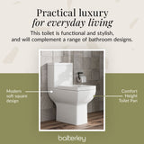 Comfort Height Close Coupled Toilet with Soft Close Seat – White