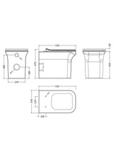 Square Back To Wall Toilet Pan with Soft Close Seat – White, 550mm Projection