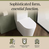 Rimless Close-Coupled Toilet with Soft-Close Seat – White, 792 x 385 x 62mm