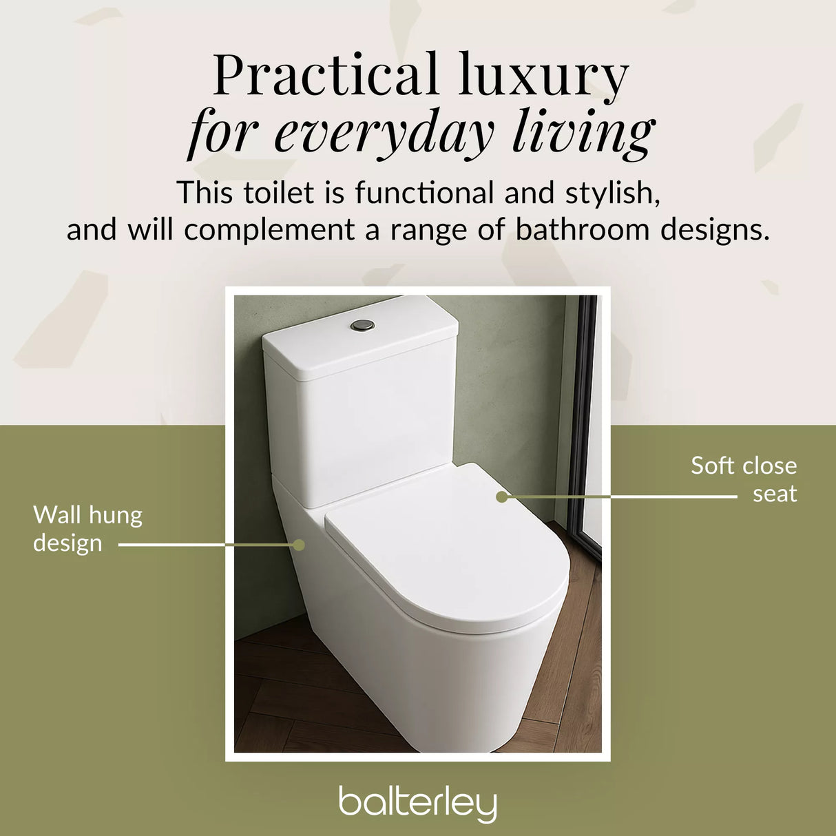 Rimless Close-Coupled Toilet with Soft-Close Seat – White, 792 x 385 x 62mm