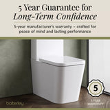 Rimless Close-Coupled Toilet with Soft-Close Seat – White, 792 x 385 x 62mm