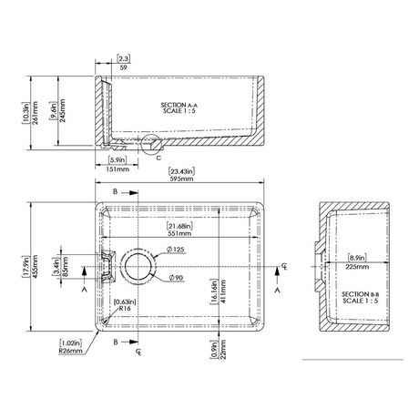 Single Bowl Belfast Kitchen Sink - Multiple Sizes Available