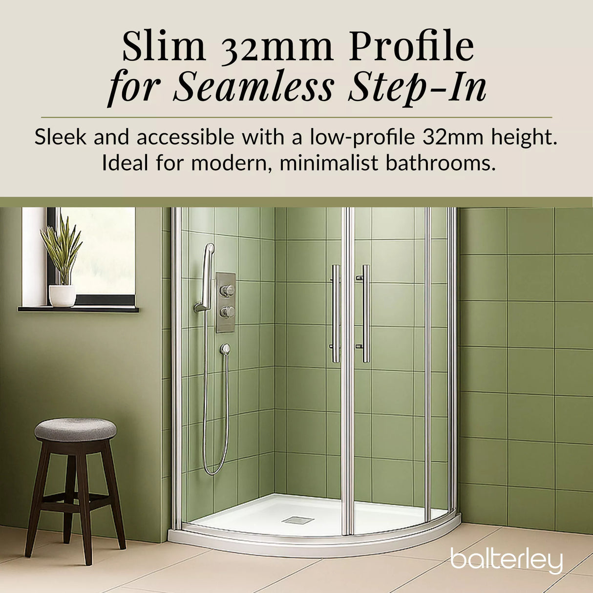 Premium Slimline Quadrant Shower Tray - Multiple Sizes and Finishes