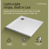 Modern Square Shower Tray, 40mm Profile - Choice of Size and Colour