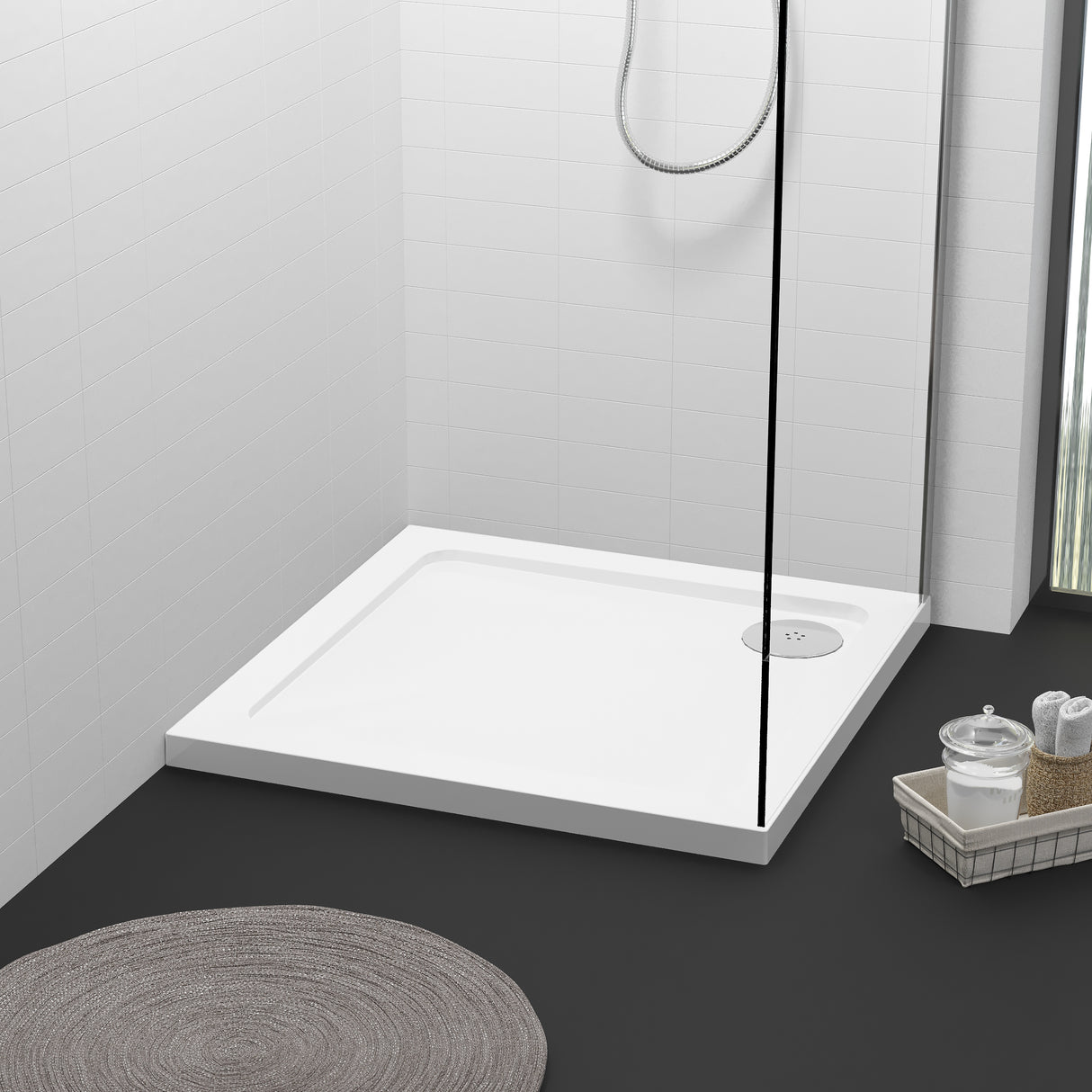 Modern Square Shower Tray, 40mm Profile - Choice of Size and Colour