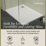 Balterley Shower Tray Modern Rectangular 40mm Profile Slimline, White or Grey - Multiple Sizes Available