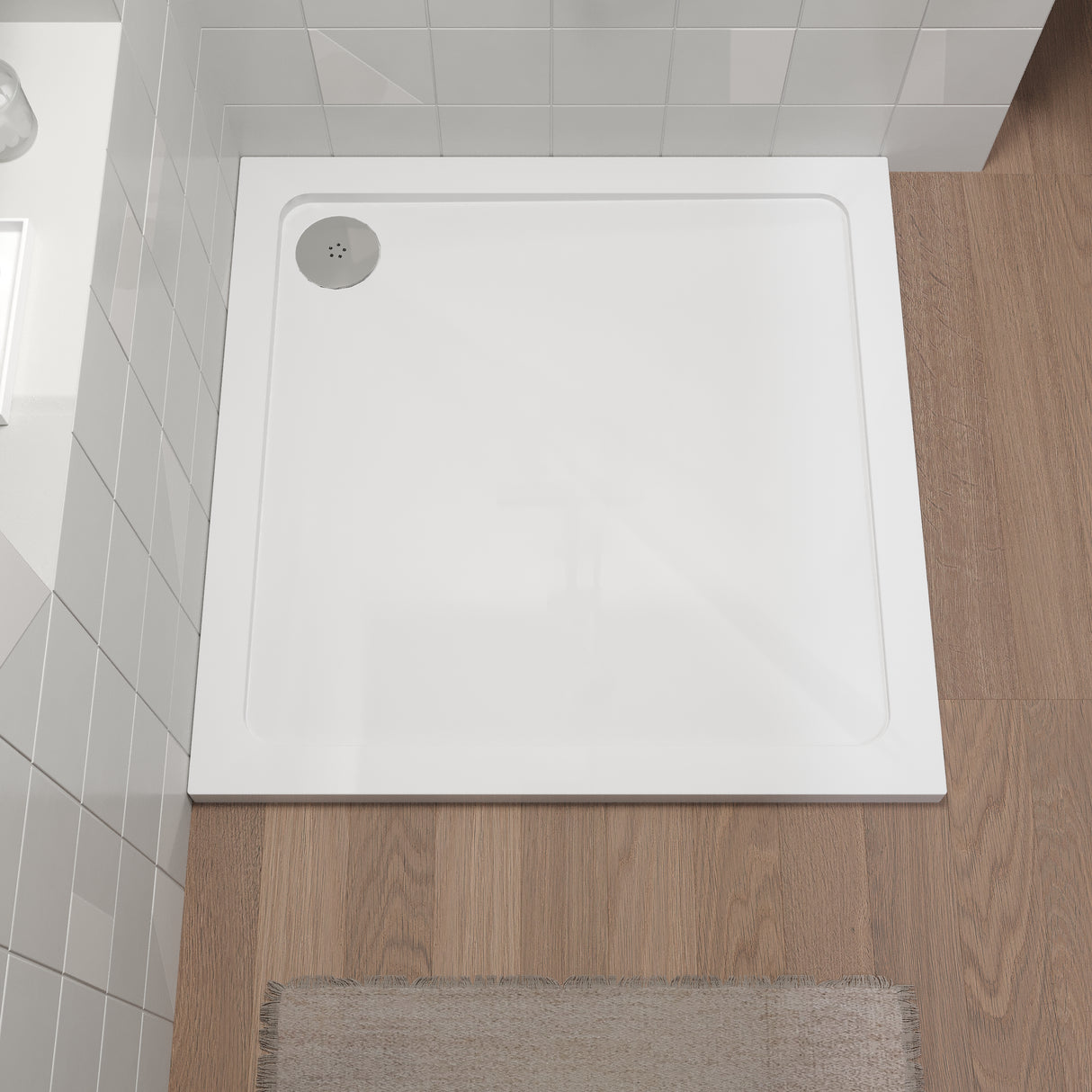 Modern Square Shower Tray, 40mm Profile - Choice of Size and Colour